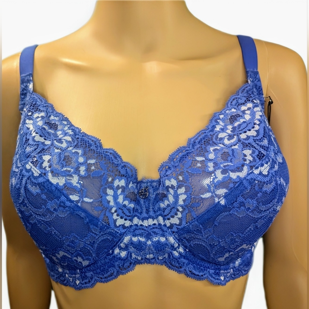 Montelle Intimates Divine Unlined Bra Aruba/White 34F